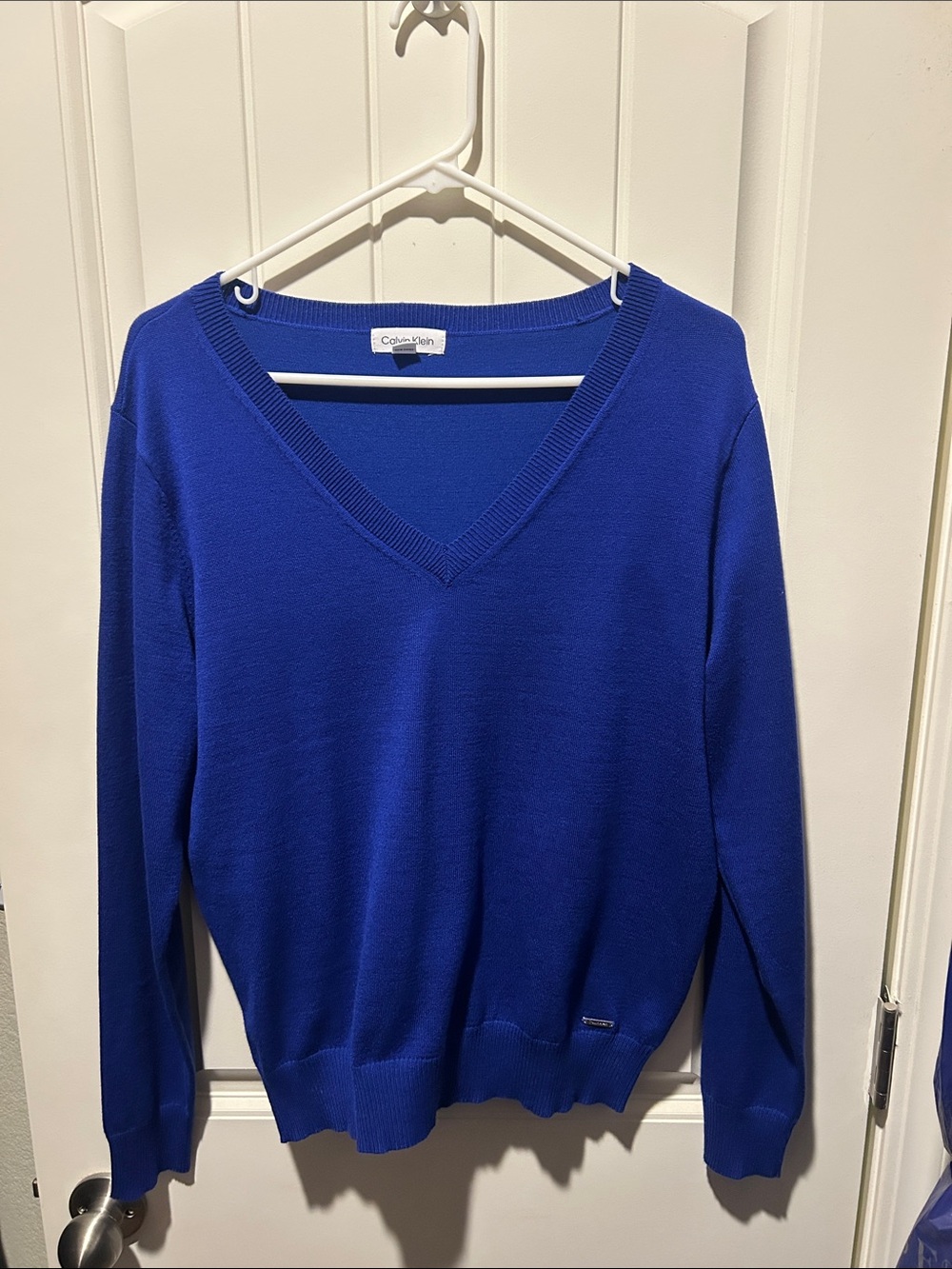 Calvin Klein Women's V-Neck Sweater - Cobalt Blue